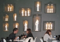 Statue wall in restaurant, Lisbon Portugal